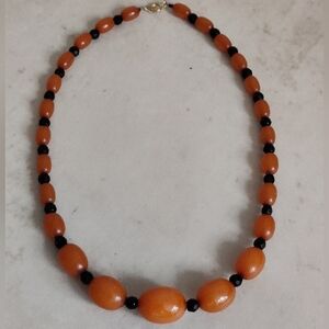 Vintage Amber Tone Bakelite Necklace